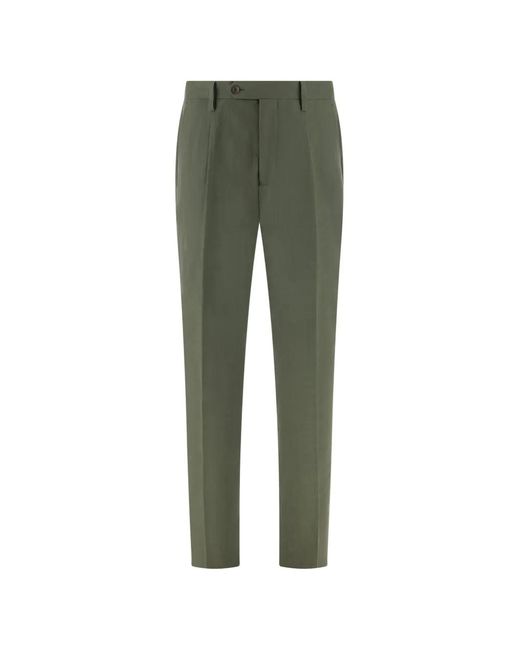 Boggi Green Pleated Tailored Trousers for men