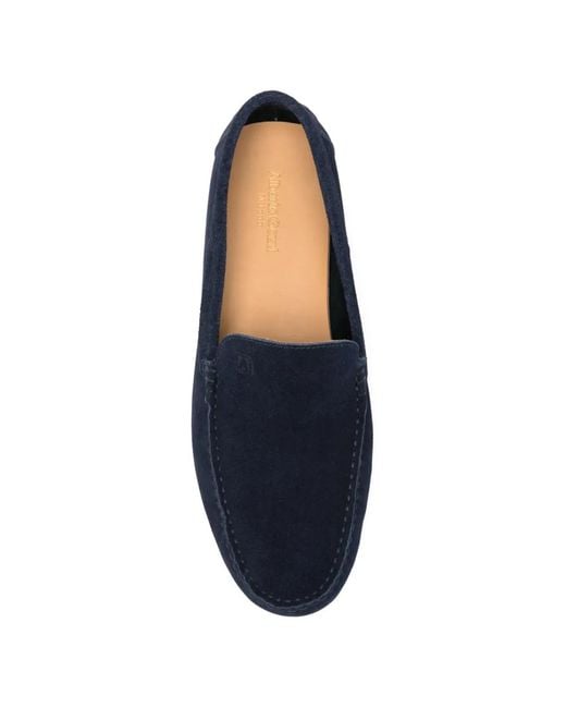 Alberto Gozzi Blue Leather Loafers for men