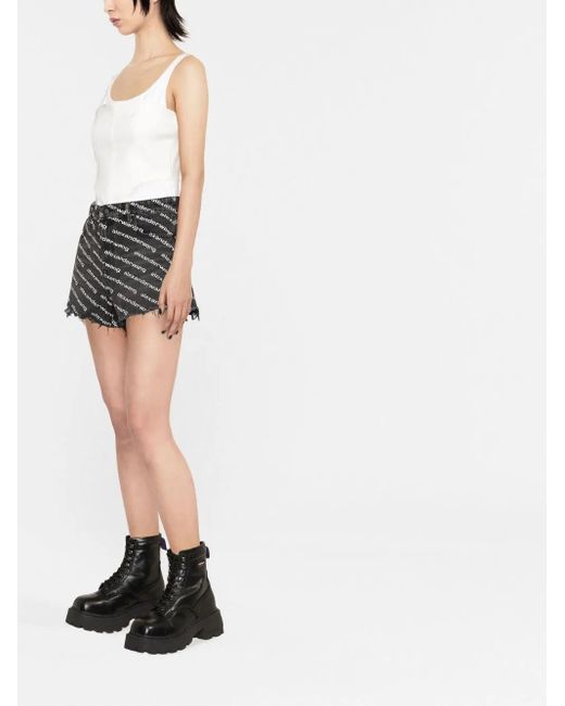 Alexander Wang Gray Logo Bite Shorts Grey