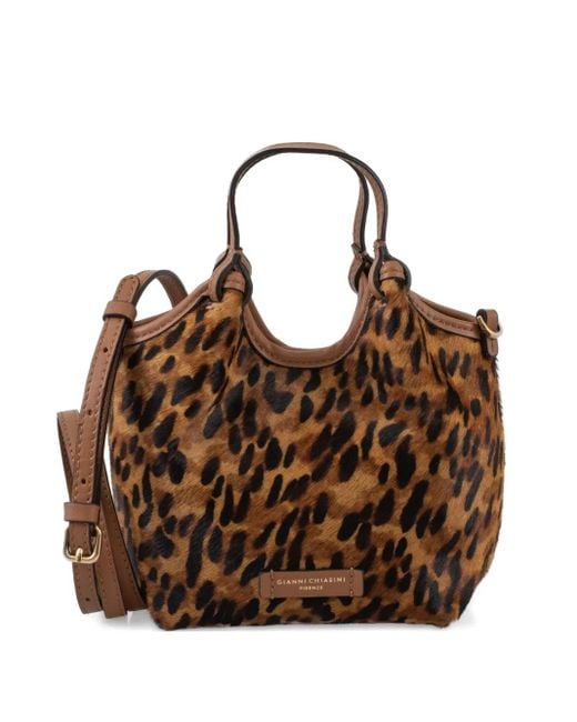 Gianni Chiarini Brown Dua Leopard-Print Tote Bag