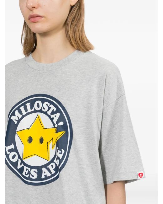 AAPE BY A BATHING AP Gray Milosta T-Shirt