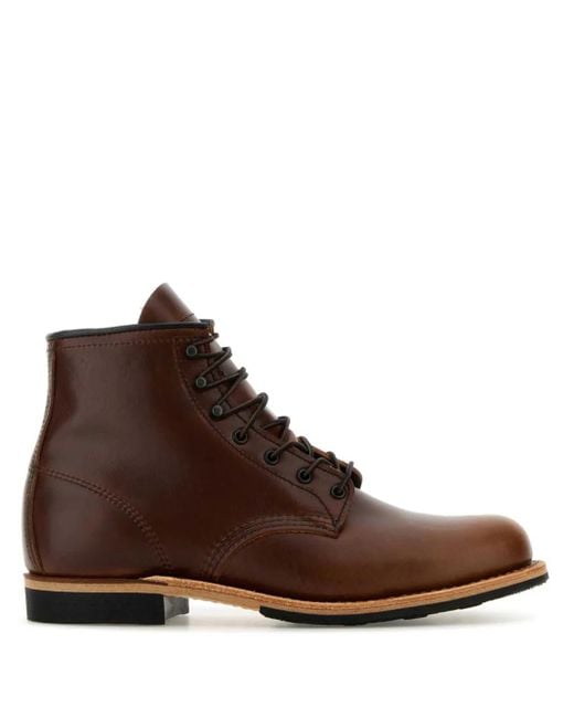 Red Wing Brown Leather Ankle Boots for men