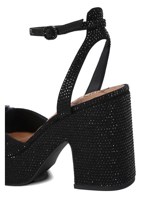 Kurt Geiger Black Chelsea Crystal-Embellished Platform Sandals