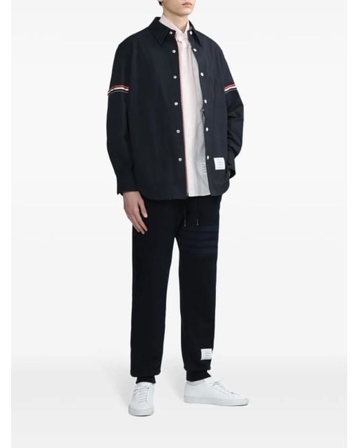 Thom Browne Blue 4-Bar Loopback Track Pants for men