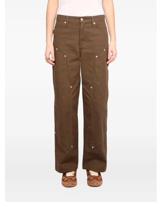 Zadig & Voltaire Brown Perya Studded Cotton Trousers