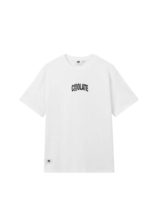 Chocoolate White Logo-Print T-Shirt for men