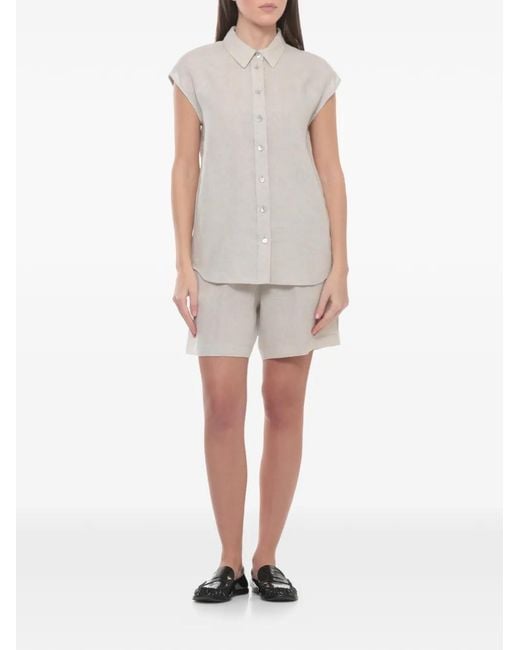 Panicale White Lace-Panel Shirt
