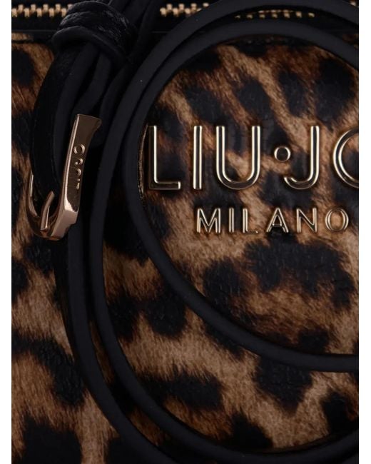 Liu Jo Brown Animal-Print Crossbody Bag