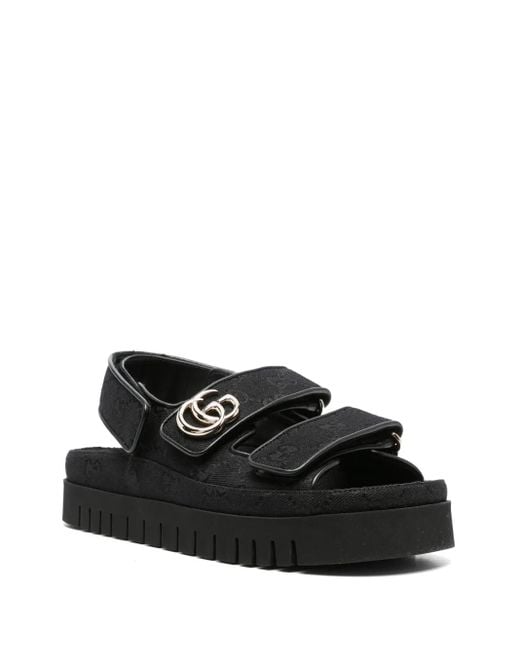 Gucci Black Double G Sandals