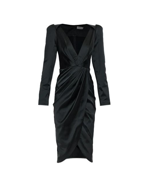 Balmain Black Draped Mini Dress