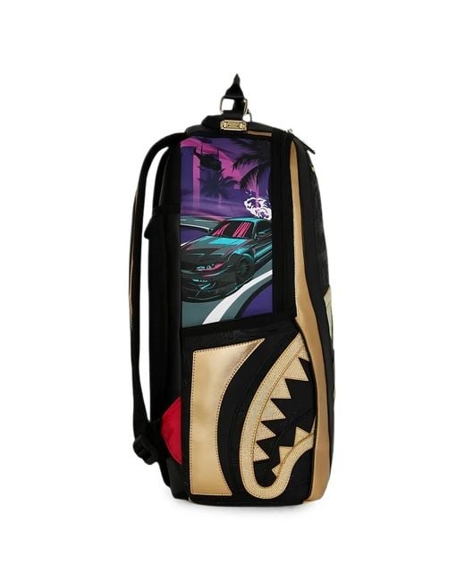 Sprayground Black X Flo Rida The Hit Maker Logo-Patch Backpack for men
