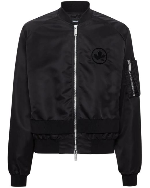 Bomber Con Applicazione di DSquared² in Black da Uomo