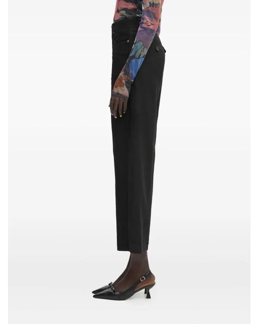 Undercover Black Panelled Cropped Trousers