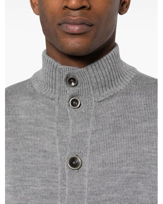 Cardigan a collo alto da Uomo di Peserico in Grigio Lyst