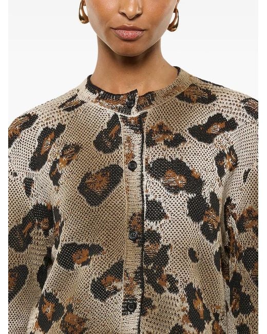Cárdigan Con Estampado De Leopardo Laneus de color Metallic