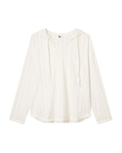 Top A Rayas Con Capucha B+ AB de color White