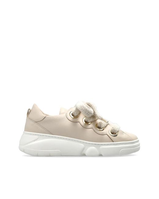 Agl Attilio Giusti Leombruni White Soft Bubble Leather Sneakers