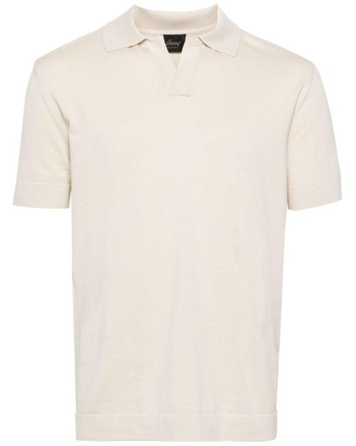 Brioni Fijngebreid Poloshirt in het White voor heren