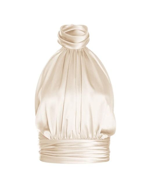 ALEXIA & ANTONIA White Draped Blouse