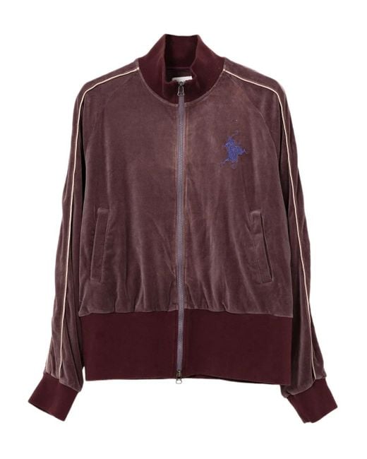 KAMIYA Purple Embroidered-Detail Track Jacket for men