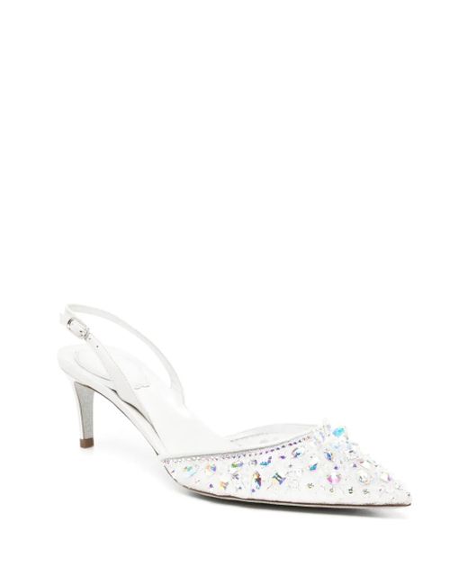Rene Caovilla White 60Mm Cinderella Pumps