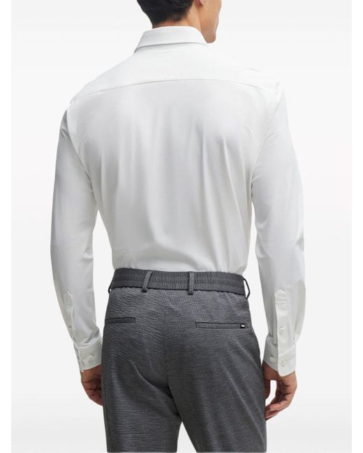 Camisa de manga larga Boss de hombre de color White