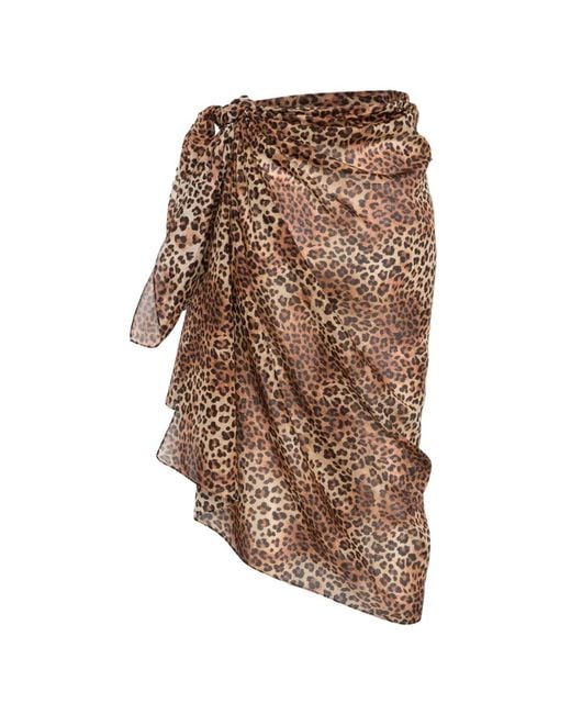 Mc2 Saint Barth Natural Thaiti Leopard-Print Sarong