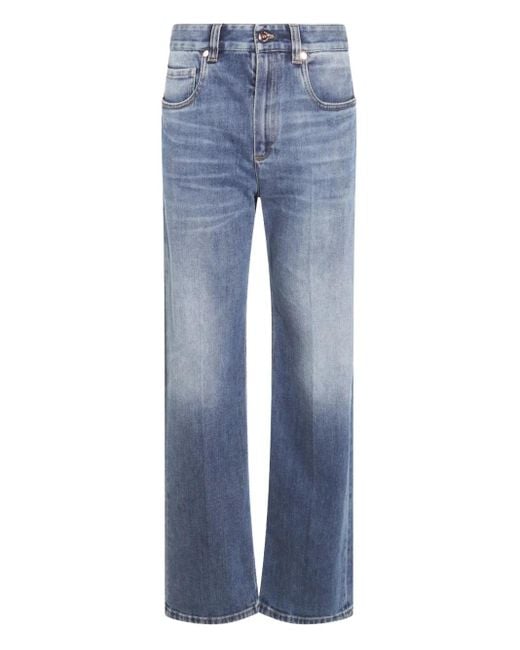 Brunello Cucinelli Pressed-crease Jeans Blue