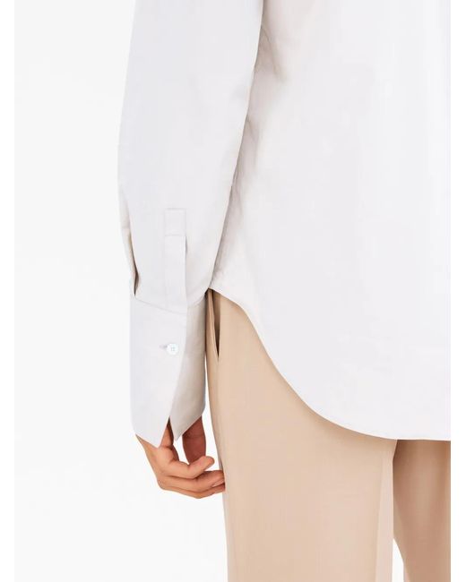 Ferragamo White Concealed-Fastening Oxford Poplin Shirt for men