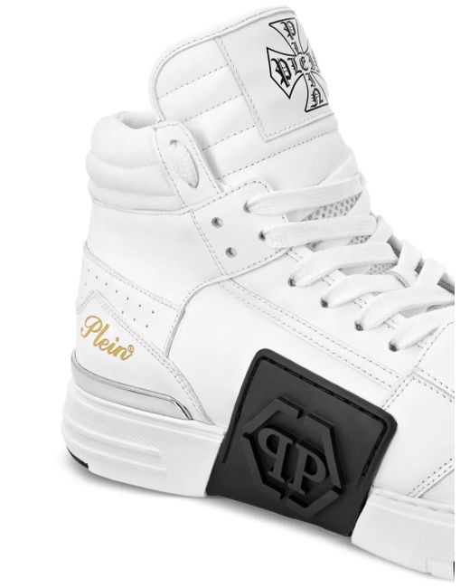 Philipp Plein White Phantom Kicks High-Top Sneakers