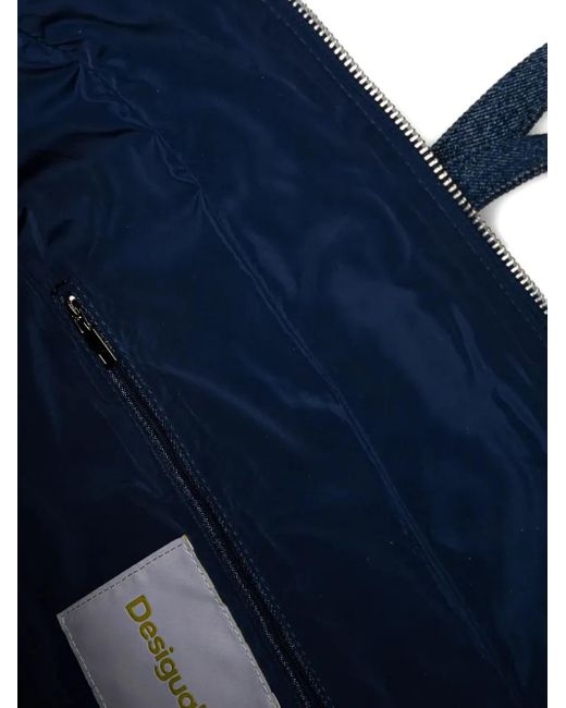 Desigual Blue Denim-Patchwork Tote Bag