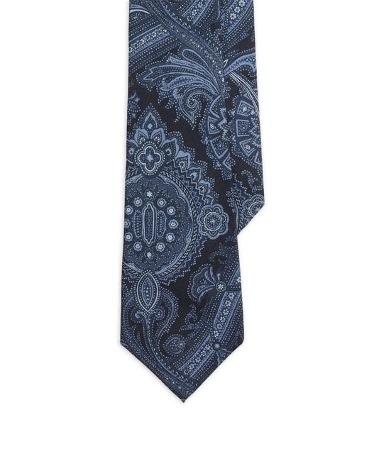 Ralph Lauren Blue Paisley-Print Silk Tie for men