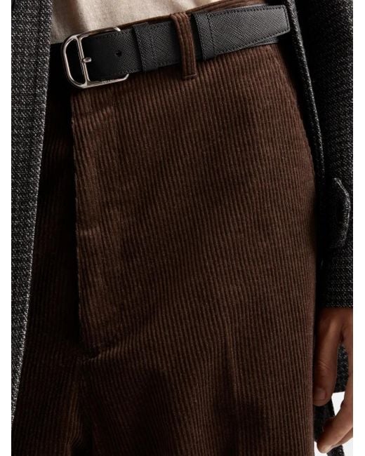 メンズ Prada ストレート コーデュロイパンツ Brown