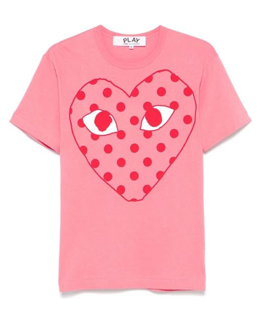 COMME DES GARÇONS PLAY Pink Heart-Print T-Shirt