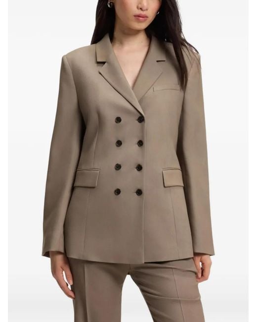 Boss Brown Double-Breasted Blazer