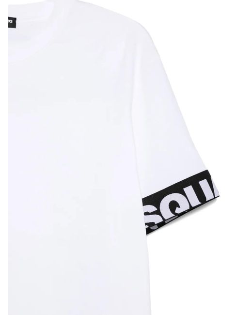 DSquared² White Logo-Patch T-Shirt for men