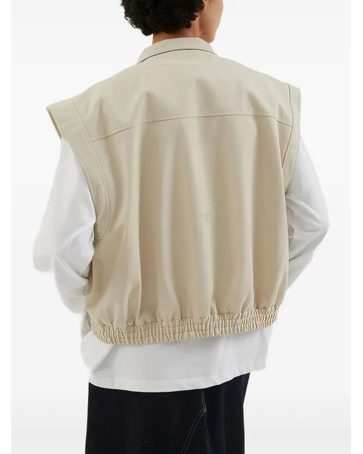 1989 STUDIO Natural Sleeveless Zip-Up Waistcoat