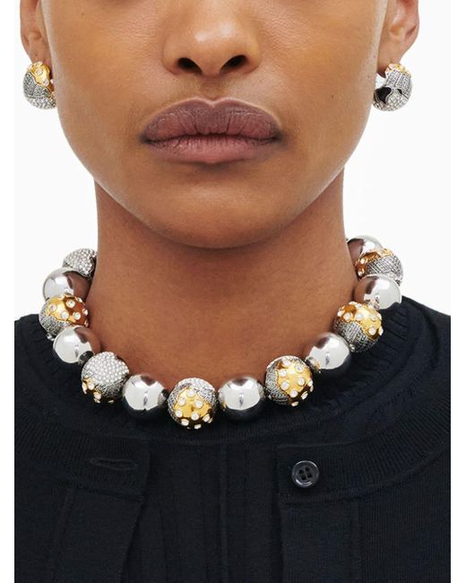 Collar con diseño patchwork Marc Jacobs de color Metallic