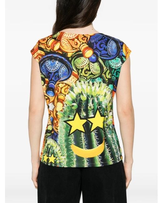 The Artistylist Blue Graphic-Print T-Shirt