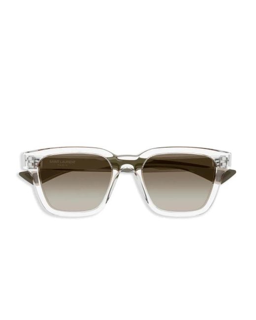 Saint Laurent White Square-Frame Sunglasses