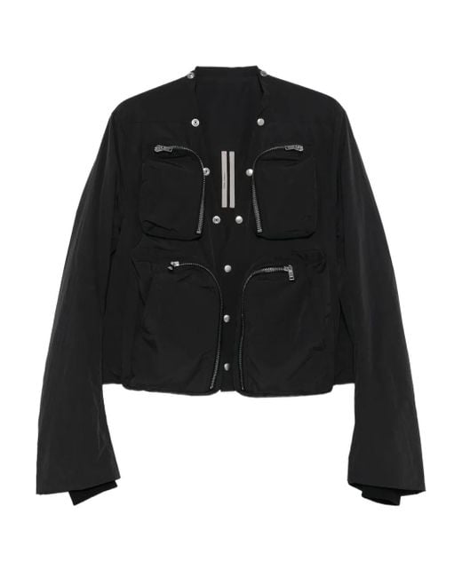 Chaqueta con múltiples bolsillos Rick Owens de hombre de color Black