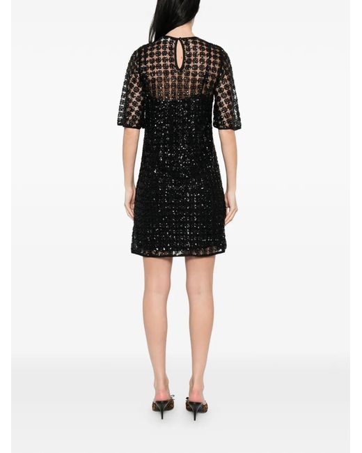 MAISON 123 Black Rosella Short-Sleeve Mini Dress