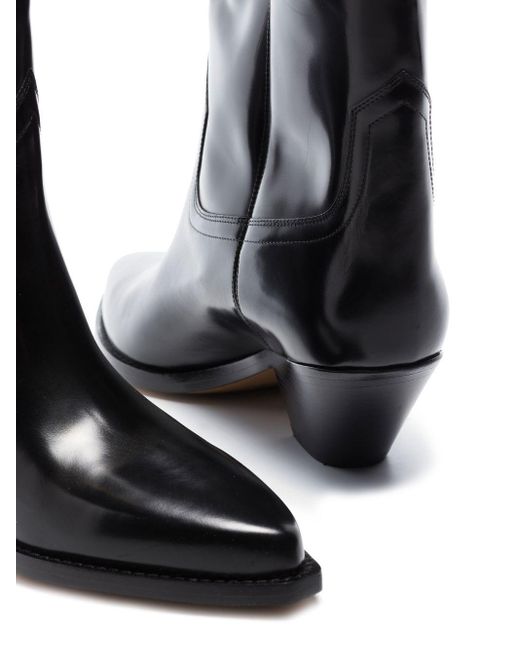 Bottines en cuir Cuir Isabel Marant en coloris Noir Femme Chaussures Bottes Bottes et bottines compensées 