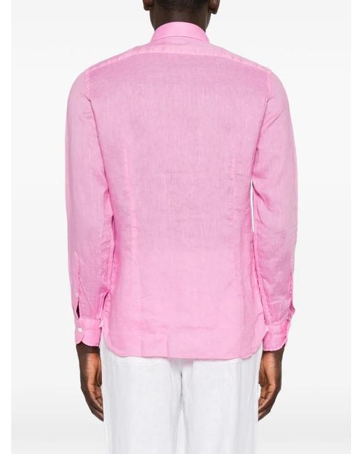 Truzzi Pink Chest-Pocket Shirt for men