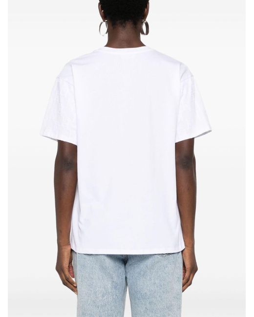 T-shirt en coton à logo floqué Elisabetta Franchi en coloris White