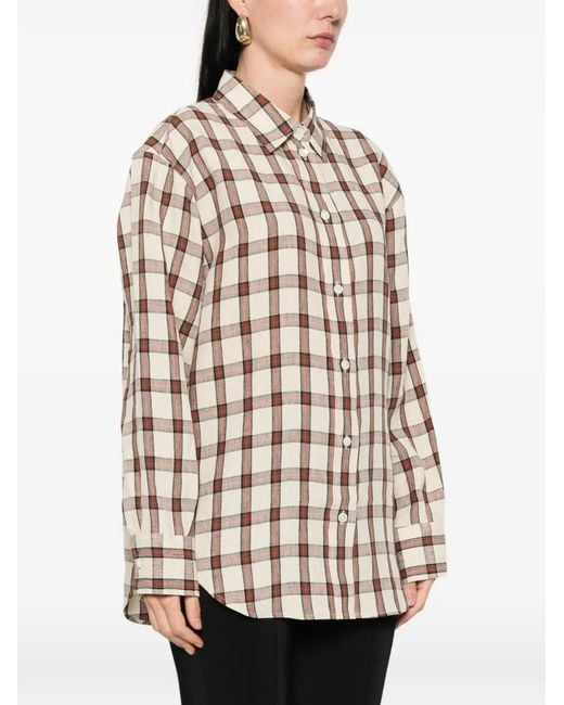 Rohe White Check-Pattern Oversized Shirt