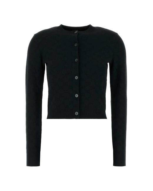 Gucci Black Gg Supreme Knit Cardigan