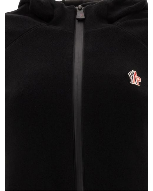Moncler Black Logo-Patch Fleece Jacket