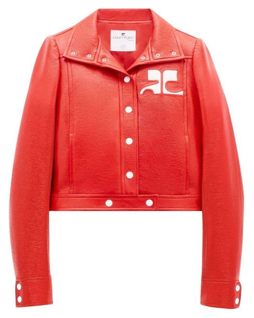 Courreges Red Jacke mit Logo-Patch