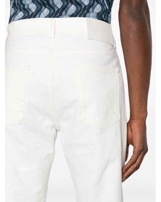 Etro Straight-Leg-Jeans mit Jacquardmuster in White für Herren